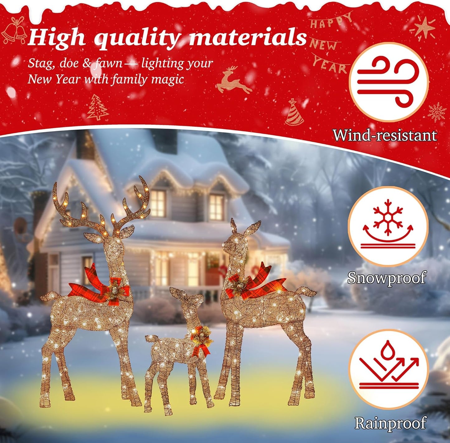 EverLume Reindeer Decor Set